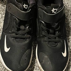 Boys Nike Black and White KD Basketball Shoes